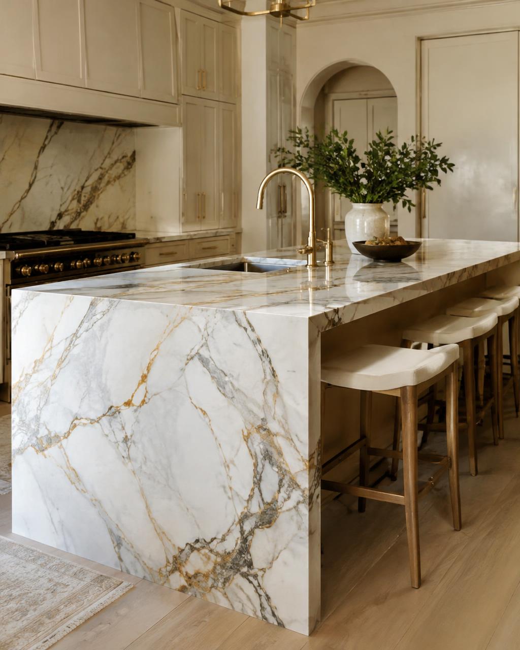 Marble countertop surface